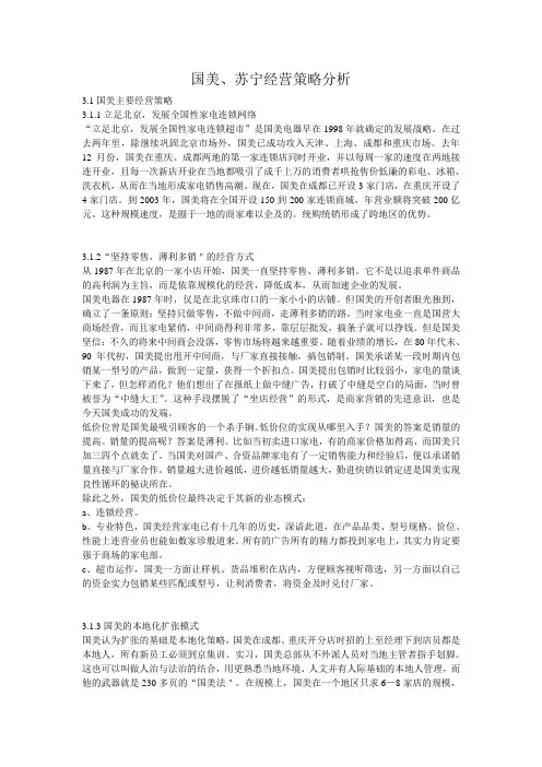 国美、苏宁经营策略分析