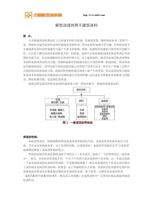 新型润湿剂用于建筑涂料