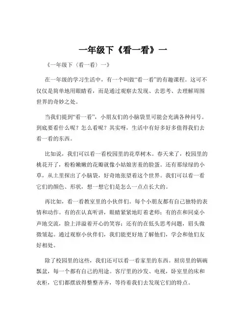 一年级下《看一看》一