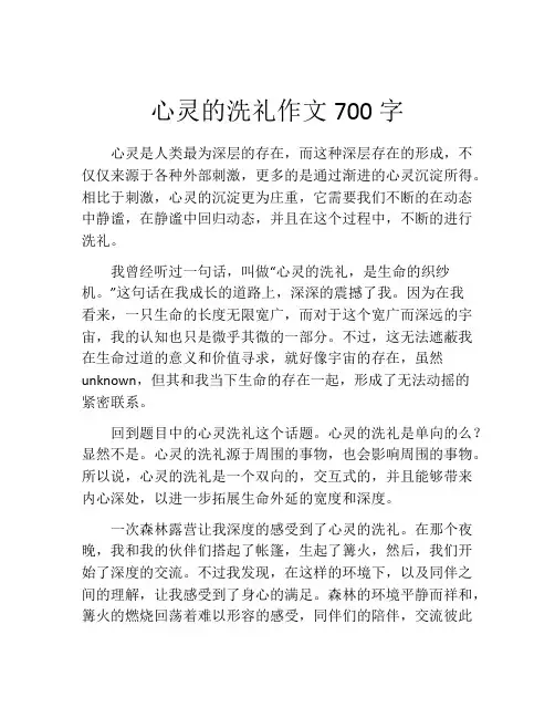 心灵的洗礼作文700字