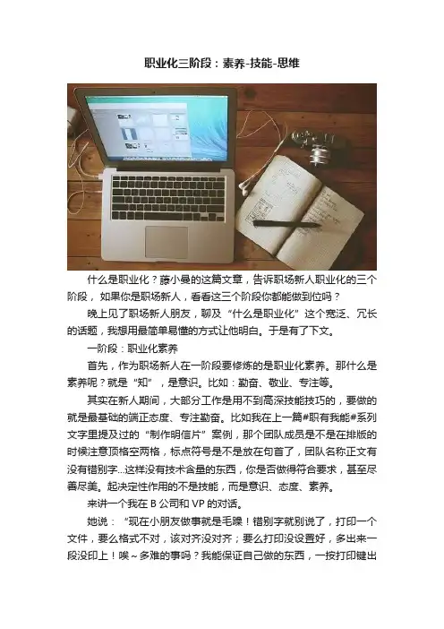 职业化三阶段：素养-技能-思维