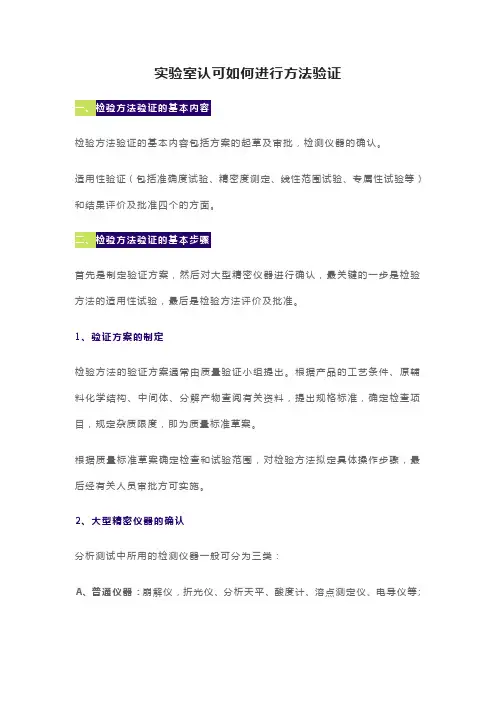 实验室认可如何进行方法验证