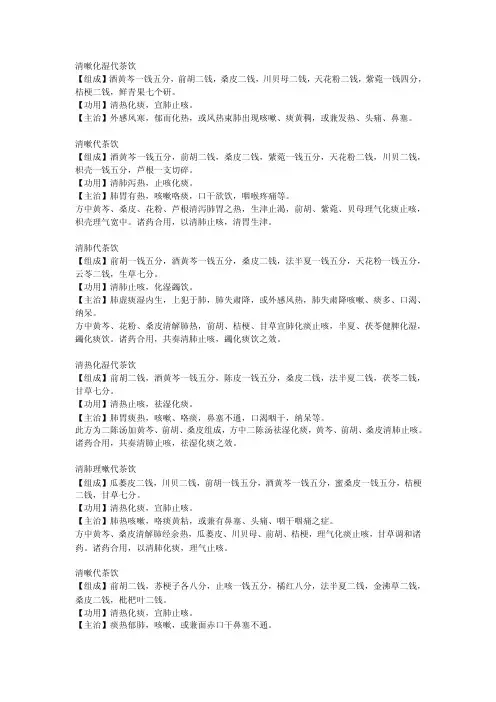 中药代茶饮方