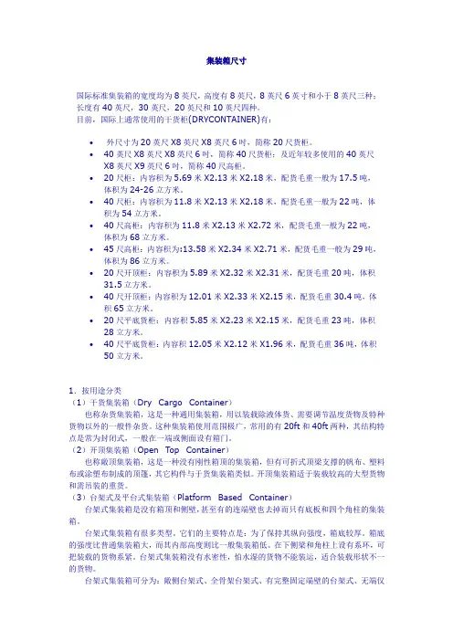 集装箱尺寸