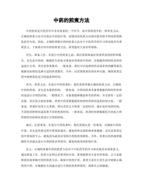 中药的煎煮方法