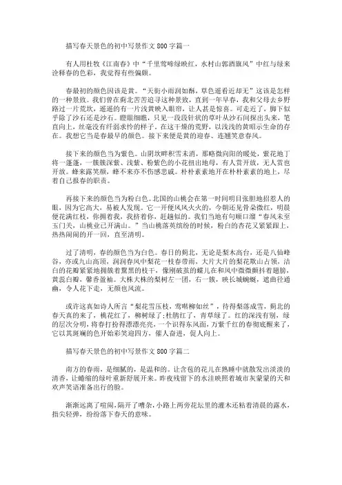 描写春天景色的初中写景作文800字(最新)