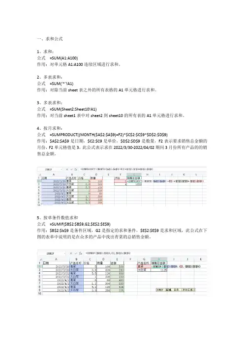 excel函数公式速查手册