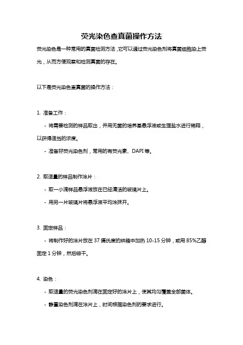 荧光染色查真菌操作方法