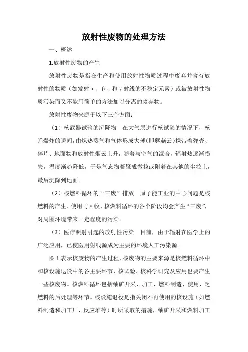 放射性废物的处理方法