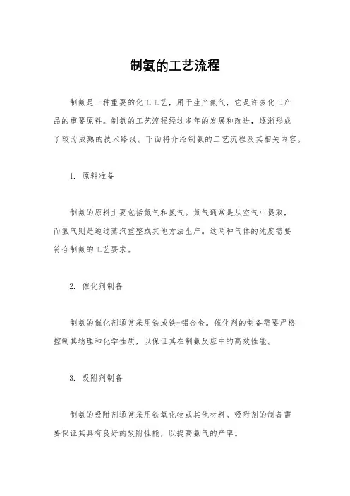 制氨的工艺流程