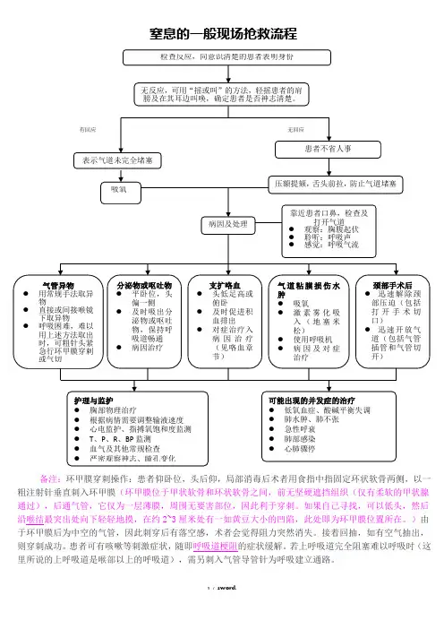 窒息的一般现场抢救流程新选.