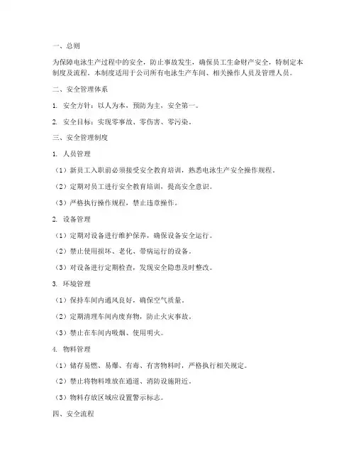 电泳安全生产管理制度及流程