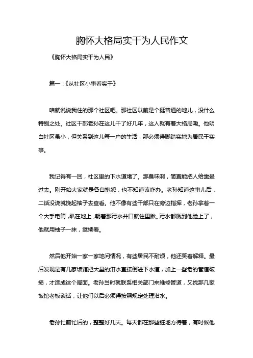 胸怀大格局实干为人民作文