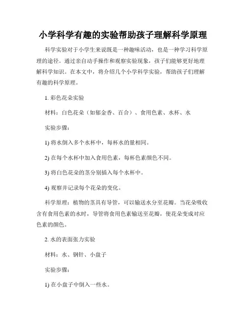 小学科学有趣的实验帮助孩子理解科学原理