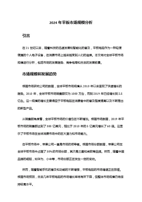 2024年平板市场规模分析
