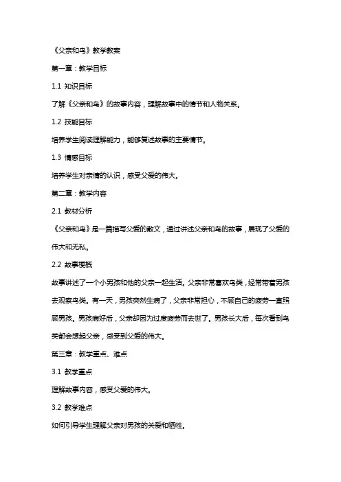 《父亲和鸟》教学教案