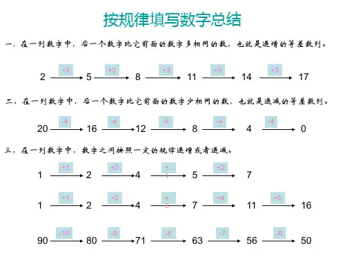 按规律填数字总结