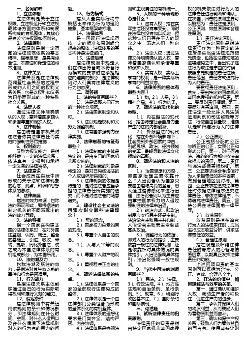 法律考试要点(不要问我是谁,请叫我雷锋)