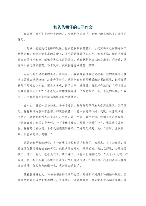 和爸爸相伴的日子作文