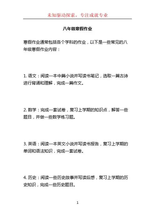 八年级寒假作业 (2)