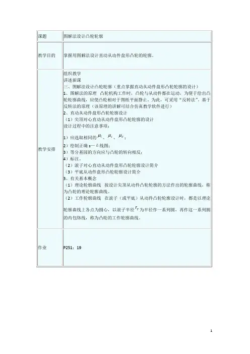 机械基础——图解法设计凸轮轮廓
