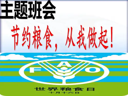 精品课件《节约粮食,从我做起》主题班会(28张PPT)