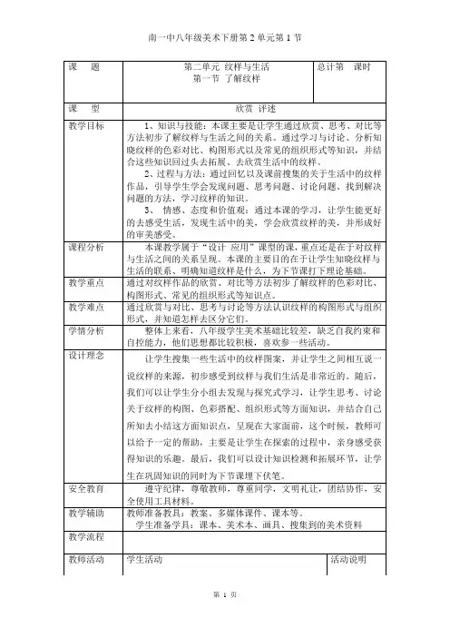 新人教版美术八年级下册第2单元第1节