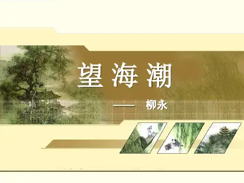统编版高中语文选择性必修中册《望海潮》柳永词两首PPT电子课件
