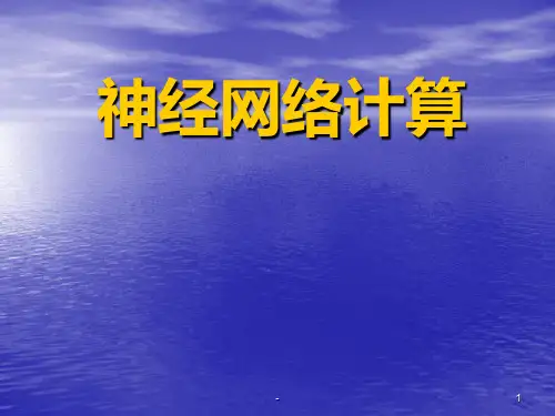 神经网络计算-建模讲义解析