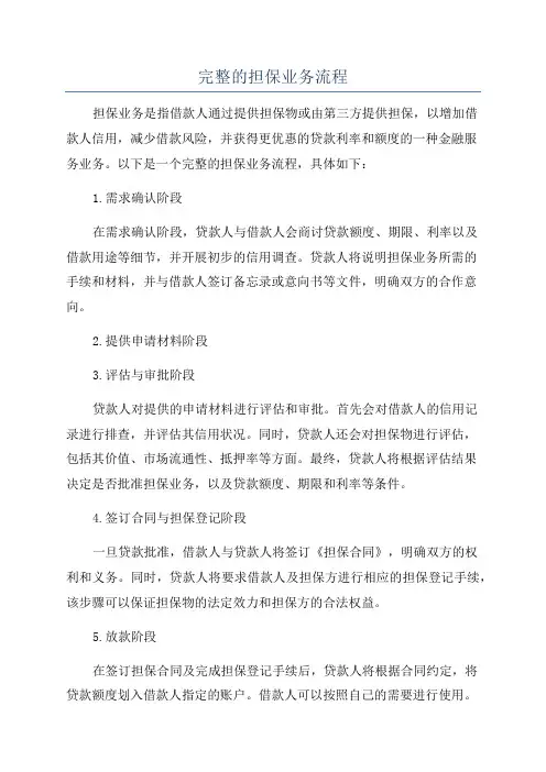 完整的担保业务流程
