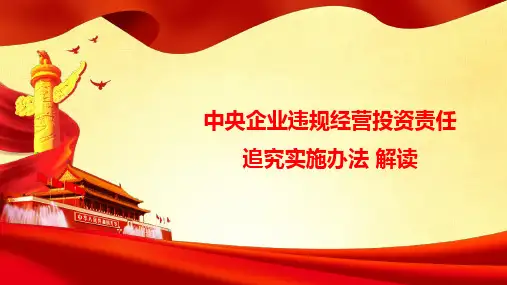 中央企业违规经营责任追究实施办法解读 PPT
