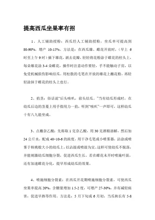 提高西瓜坐果率有招