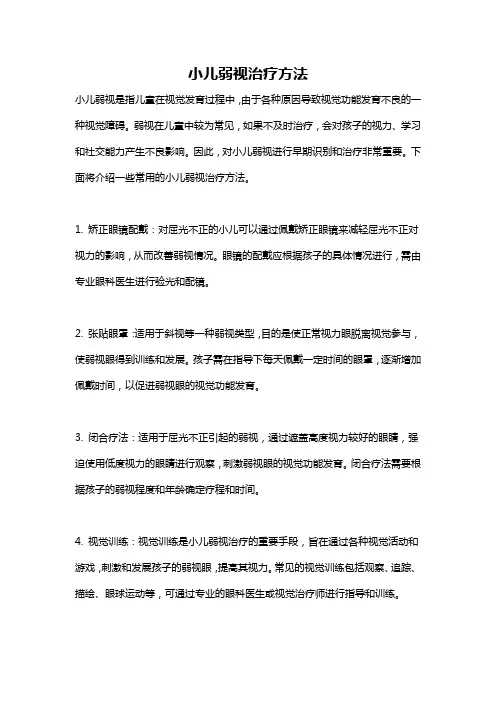 小儿弱视治疗方法