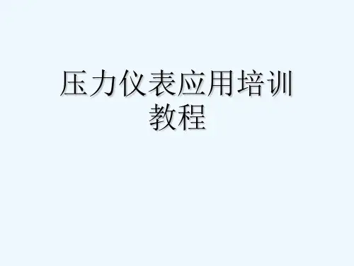 压力仪表应用培训教程[可修改版ppt]