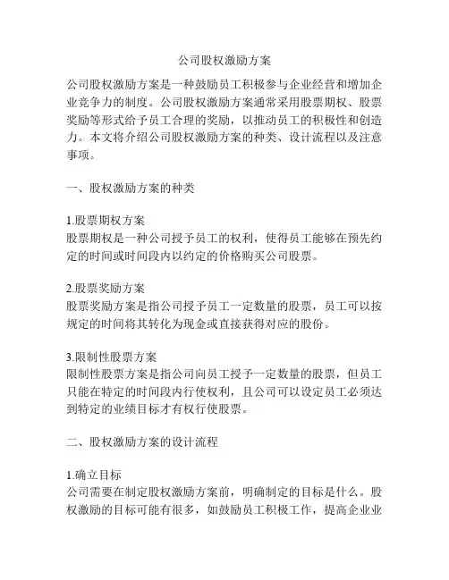 公司股权激励方案