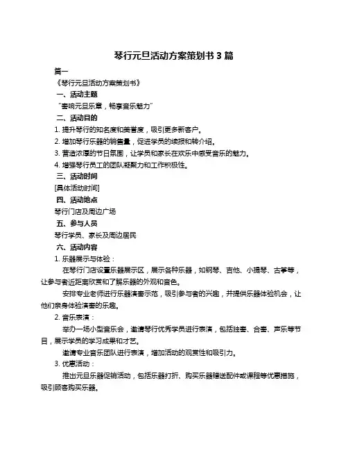 琴行元旦活动方案策划书3篇