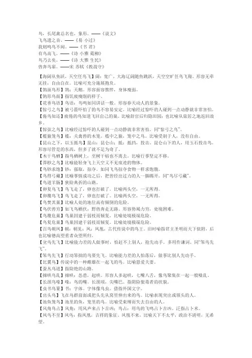 关于鸟的知识