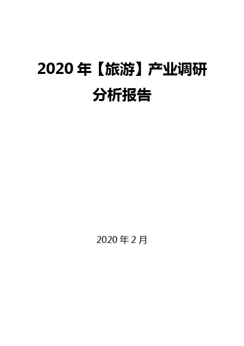 2020年【旅游】产业调研分析报告