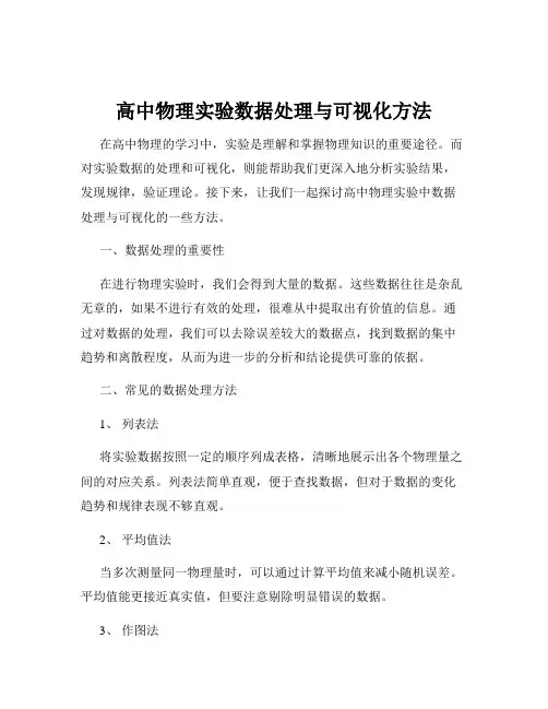 高中物理实验数据处理与可视化方法