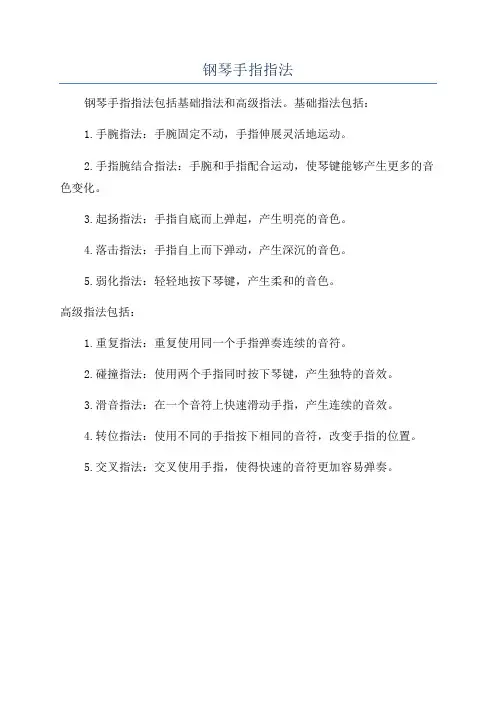 钢琴手指指法