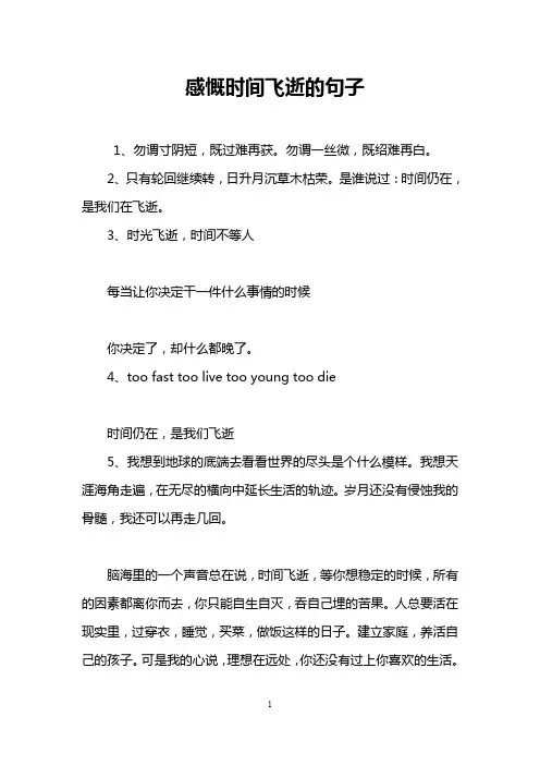 感慨时间飞逝的句子