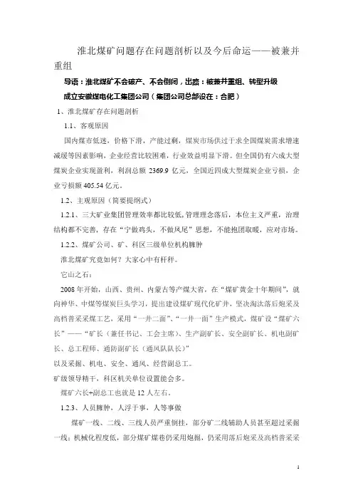 淮北煤矿剖析