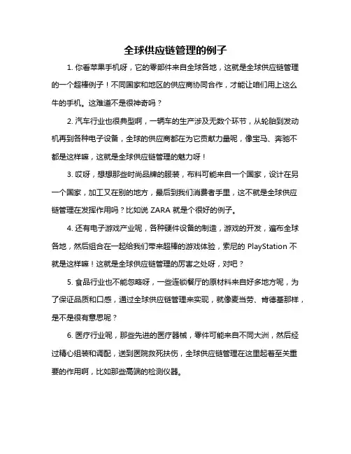全球供应链管理的例子
