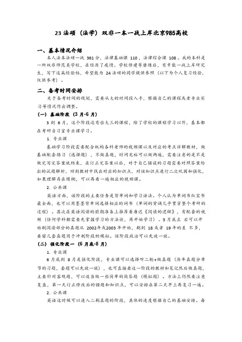法硕考研经验帖
