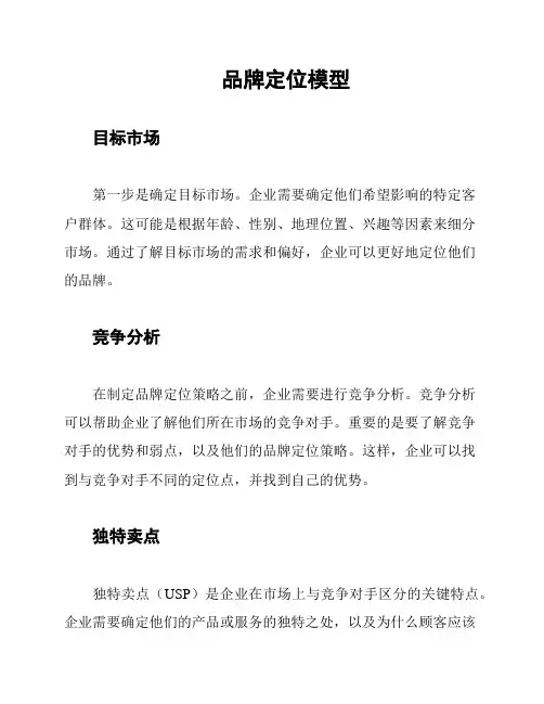 品牌定位模型