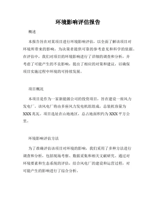 环境影响评估报告