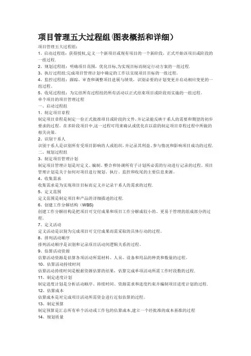 项目管理五大过程组