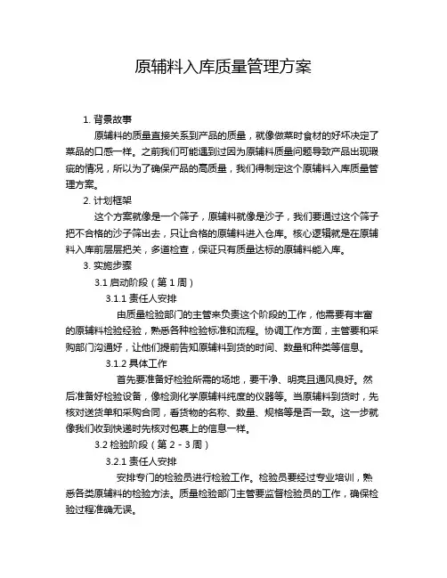 原辅料入库质量管理方案