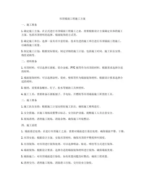 吊顶墙面工程施工方案