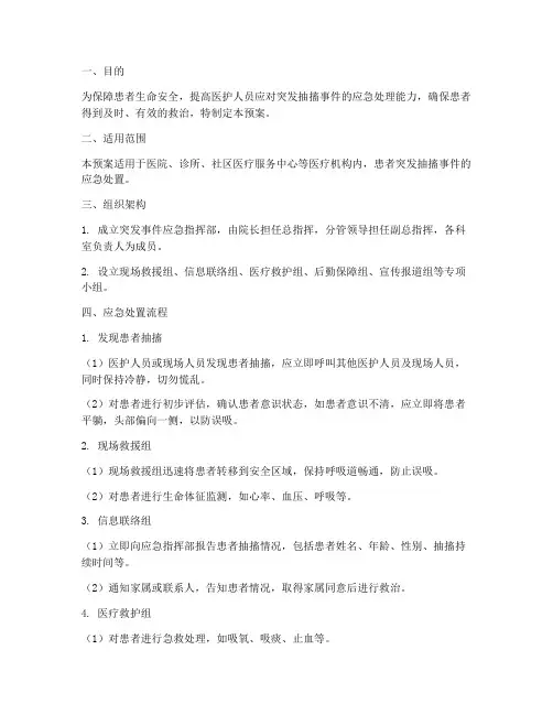患者突发抽搐应急预案